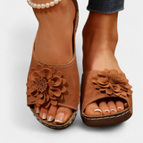 Sandalias Ortopédicas con Flor 3D y Suela Acolchada para Comodidad y Estilo