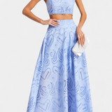 Danitza Elegante Conjunto Romántico de Encaje Floral Calado para un Look Sofisticado