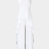 Chrysoula Elegante Conjunto Asimétrico con Pantalón Plisado para un Estilo Sofisticado