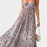 Vestido Maxi Floral Reyna con Espalda Abierta - Elegancia y Estilo para Cualquier Ocasión