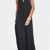 Vestido Maxi sin Mangas Felisa en Color Liso con Silueta Elegante