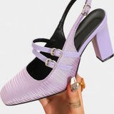 Elegantes Tacones Satinados Orlanda con Doble Tira y Correa al Tobillo para un Estilo Sofisticado