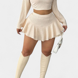 Conjunto de Top Largo y Falda Mini Fruncida Daline para un look elegante y a la moda