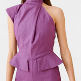 Nerida Mono Largo de Lino y Algodón Asimétrico para un Estilo Moderno y Elegante