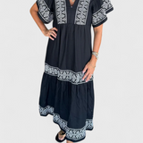 Vestido Maxi Boho Allona con Escote en V y Corte Relajado para un Look Chic y Cómodo