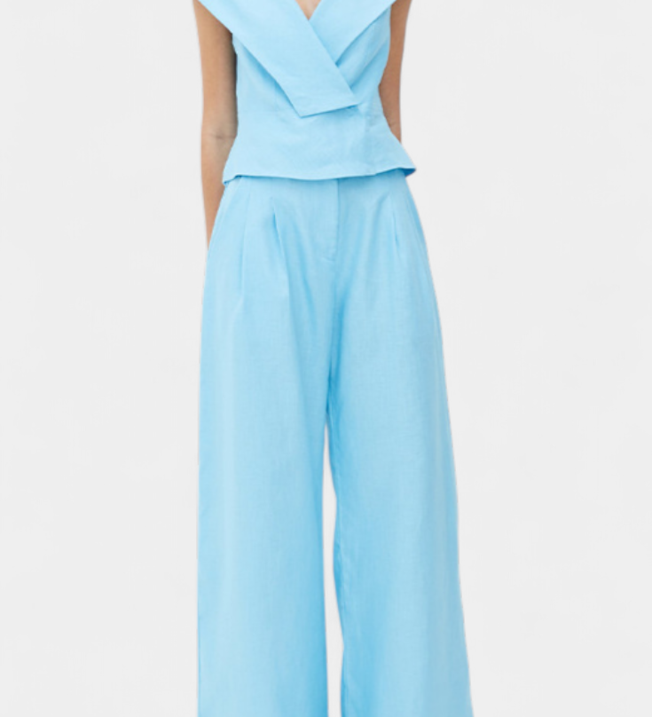 Conjunto Elegante Hayden con Top Asimétrico y Pantalón Palazzo para un look sofisticado