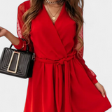 Calandra Vestido Mini Elegante con Escote Sofisticado y Silueta Perfecta para Eventos