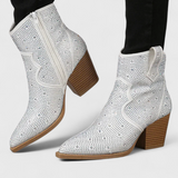 Berenice Botas Elegantes con Diseño Patchwork y Cremallera Lateral para un Estilo Sofisticado