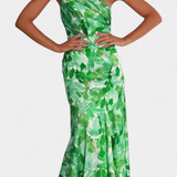 Reya Vestido Asimétrico de Un Hombro con Encantador Estampado Floral