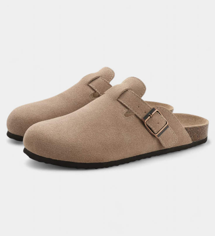 Aubree Zuecos Unisex de Gamuza con Hebilla Ajustable - Comodidad y Estilo en Cada Paso