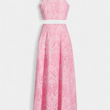 Danitza Elegante Conjunto Romántico de Encaje Floral Calado para un Look Sofisticado