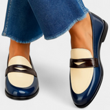 Claudia Mocasines Bicolor de Estilo Clásico y Versátil