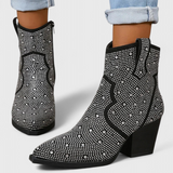 Berenice Botas Elegantes con Diseño Patchwork y Cremallera Lateral para un Estilo Sofisticado