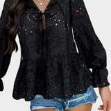 Blusa Bohemia Kayden con Encaje y Corte Fluidofilmar