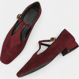 Elegantes Tacones Bajos Elly con Tira y Hebilla para un estilo cómodo y sofisticado