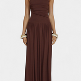 Elegante Vestido Maxi sin Mangas Maddy con Drapeado Lateral para un look sofisticado
