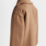 Pauline - Elegante abrigo de corte suelto con bufanda de flecos incorporada para un estilo sofisticado