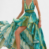 Ahria Bañador Entero Estampado con Escote en V y Cubresol - Estilo y Confort en un Solo Pieza