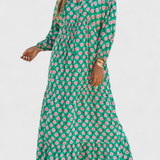 Aroa Vestido Boho con Encantador Estampado Artístico y Silueta Suelta y Cómoda