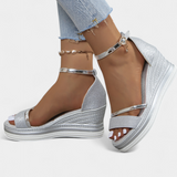 Corinne Sandalias Ortopédicas con Plataforma Wedge y Brillante Acabado para Estilo y Comodidad