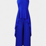 Chrysoula Elegante Conjunto Asimétrico con Pantalón Plisado para un Estilo Sofisticado