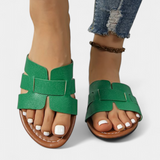 Silvia Sandalias Planas con Elegante Diseño Clásico y Moderno Corte Geométrico