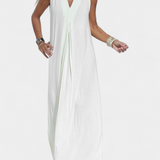 Vestido Maxi sin Mangas Felisa en Color Liso con Silueta Elegante
