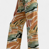 Senda Pantalones Anchos con Estampado Abstracto para un Estilo Moderno y Cómodo