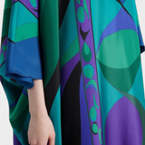 Fiorella Kaftán con Estampado Iride Psicológico - Atuendo Elegante y Vibrante para lucir con Estilo