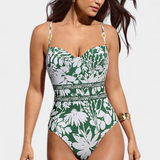 Ahria Bañador Entero con Vestido de Tirantes y Elegante Estampado de Sombras Naturales