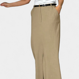 Amani Falda Larga de Cintura Alta con Abertura Frontal y Corte Recto para un Estilo Elegante y Moderno