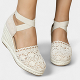 Nadie Espadrilles de Cuña con Encaje Artesanal para Mujer - Elegancia y Comodidad en Cada Paso