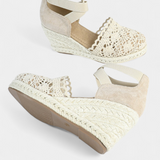 Nadie Espadrilles de Cuña con Encaje Artesanal para Mujer - Elegancia y Comodidad en Cada Paso