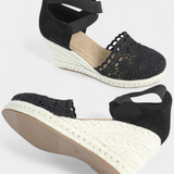 Nadie Espadrilles de Cuña con Encaje Artesanal para Mujer - Elegancia y Comodidad en Cada Paso