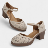 Elegantes Botines de Mujer en Cuero Sintético con Detalle de Hebilla Decorativa