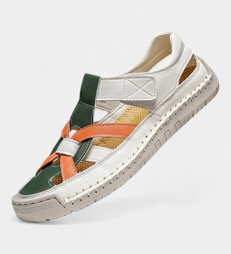 Sandalias Ergonómicas de Cuero Sintético Kaia con Diseño de Corte Lateral para Máxima Comodidad