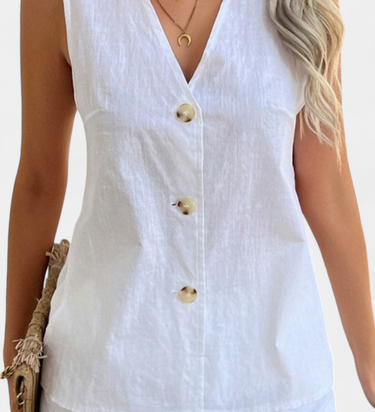 Loren Conjunto de Lino Sin Mangas para un Estilo Relajado y Elegante