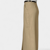 Amani Falda Larga de Cintura Alta con Abertura Frontal y Corte Recto para un Estilo Elegante y Moderno