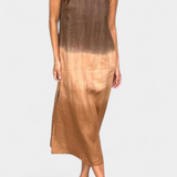 Taerra Vestido Sin Mangas de Estilo Tie-Dye en Degradé para un Look Vibrante y Moderno