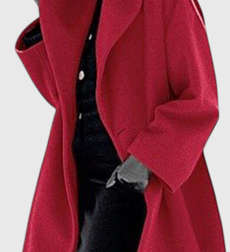 Abrigo Oversized de Lana Harper con Elegante Solapa Ancha para un Toque de Estilo y Comodidad