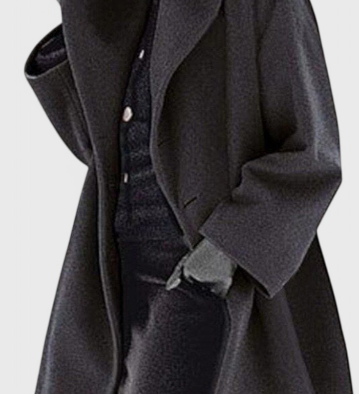 Abrigo Oversized de Lana Harper con Elegante Solapa Ancha para un Toque de Estilo y Comodidad