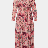 Keti Vestido Maxi Floral con Mangas Largas y Detalles de Volantes Elegantes