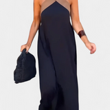 Vestido Edith de Cuello Cruzado y Espalda Abierta para un Estilo Elegante y Seductor