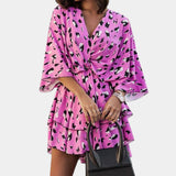 Vestido Mini Eliza con Nudo Frontal y Volantes para un Look Elegante y Encantador