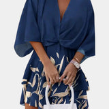 Vestido Mini Eliza con Nudo Frontal y Volantes para un Look Elegante y Encantador