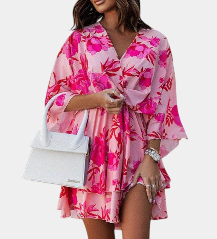 Vestido Mini Eliza con Nudo Frontal y Volantes para un Look Elegante y Encantador
