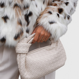 Bolso Satchel Compacto de Arenal de Salvia con Diseño Trenzado