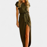 Vestido Midi Envolvente Clarissa con Abertura Lateral para un Estilo Elegante y Sofisticado