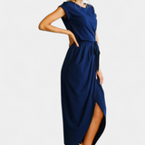 Vestido Midi Envolvente Clarissa con Abertura Lateral para un Estilo Elegante y Sofisticado