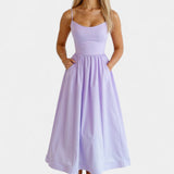 Vestido Midi Sin Mangas Marvelle de Caída Ligera - Elegancia y Comodidad Perfectas